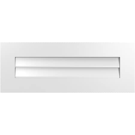 Ekena Millwork Vertical Surface Mount PVC Gable Vent: Non-Functional, w/3-1/2"W x 1"H, Standard Frame, 32"W x 12"H GVPVE32X1201SN